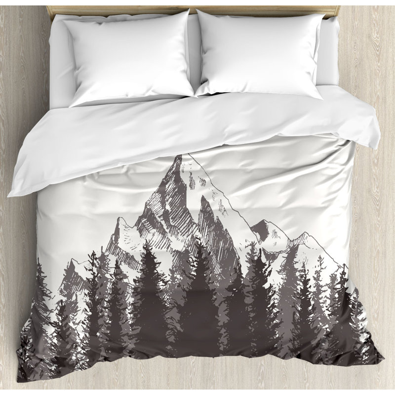 Eclectic Polyester Floral Duvet Cover, Queen Duvet Cover + 2 Standard Shams