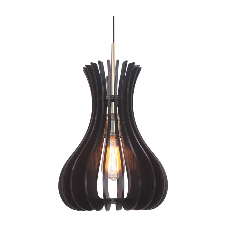 Tyshawn 1 - Light Single Pendant, Wenge, Satin Nickel