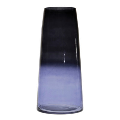Vase en verre bleu lime 12,5 "