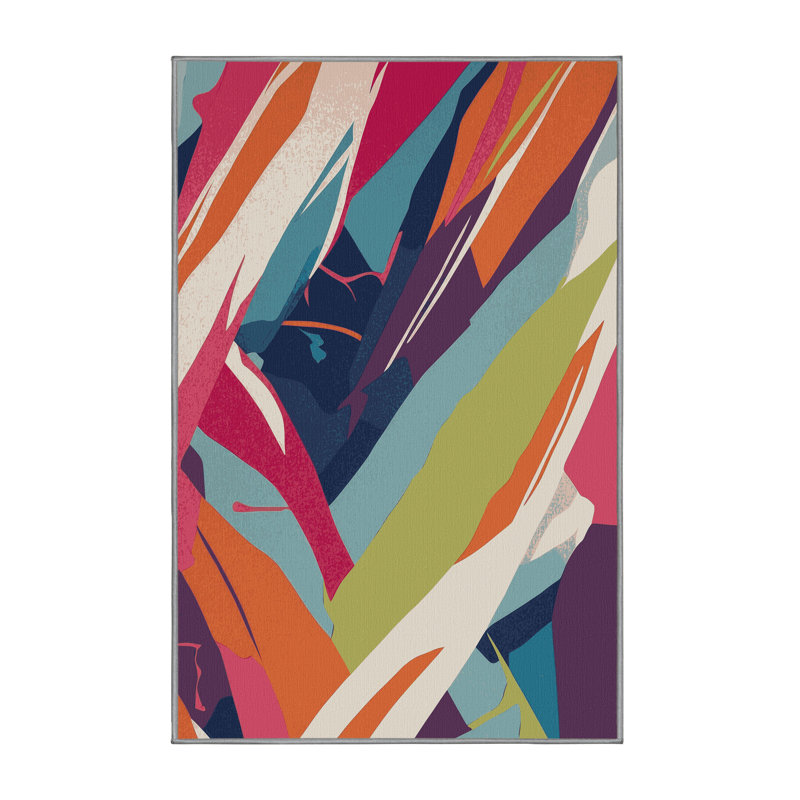 Neon Streams Rug, Rectangle 3' x 5'