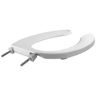 CHURCH 255 Commercial Heavy Duty Open Front Toilet Seat without Cover, ELONGATED, Plastic, White