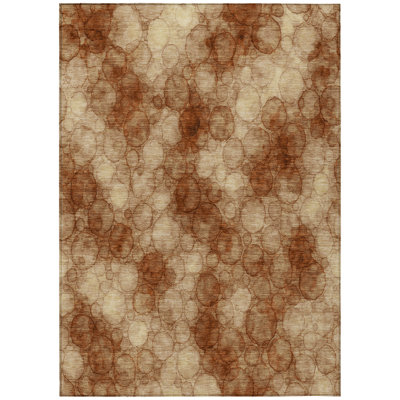 Machine Washable Indoor/Outdoor Chantille ACN2424 Abstract Rug