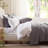 3-Piece Full/Queen Size Quilt Set - Lightweight Microfiber Bedspread & 2 Pillow Shams, Gray Checkered Floral Pattern, Oversized 90x98 Inches, All-Season Bed Cover-126040744-126040746