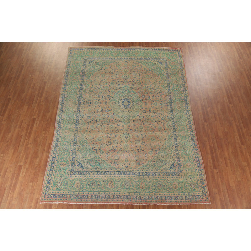 Tapis floral fait à la main 9 x 13