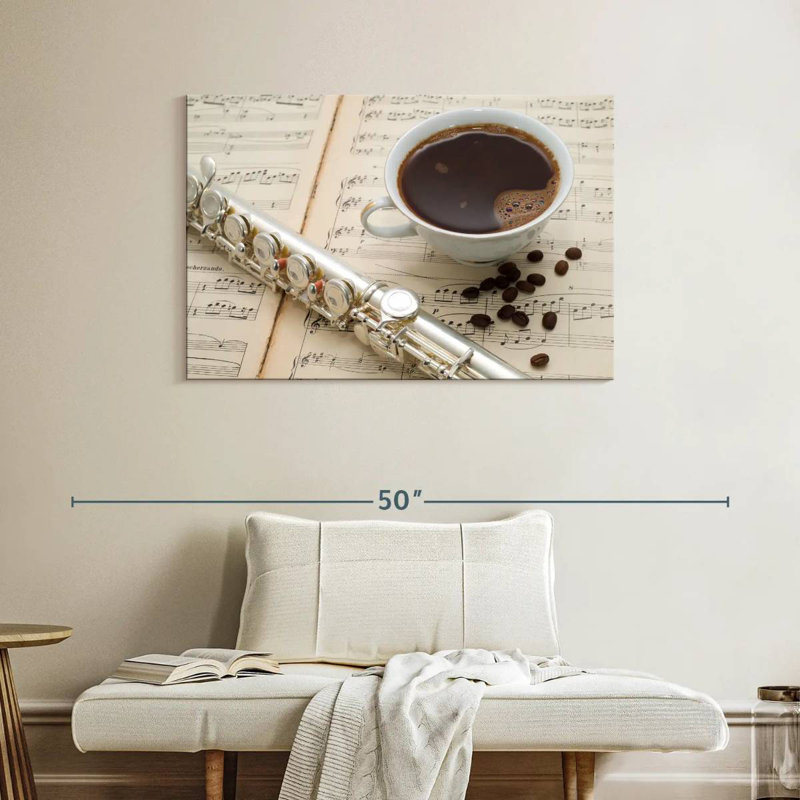Café et musique, H 26 po x l 39 po