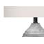 Élégante lampe de table en résine avec base gris texturé et abat-jour en lin ivoire