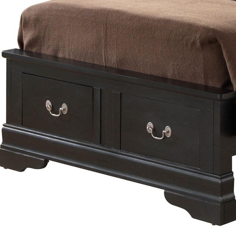 Louis Phillipe Standard Bed, Twin, Black