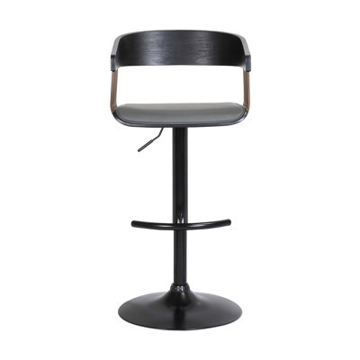 Tabouret de bar réglable en bois noir