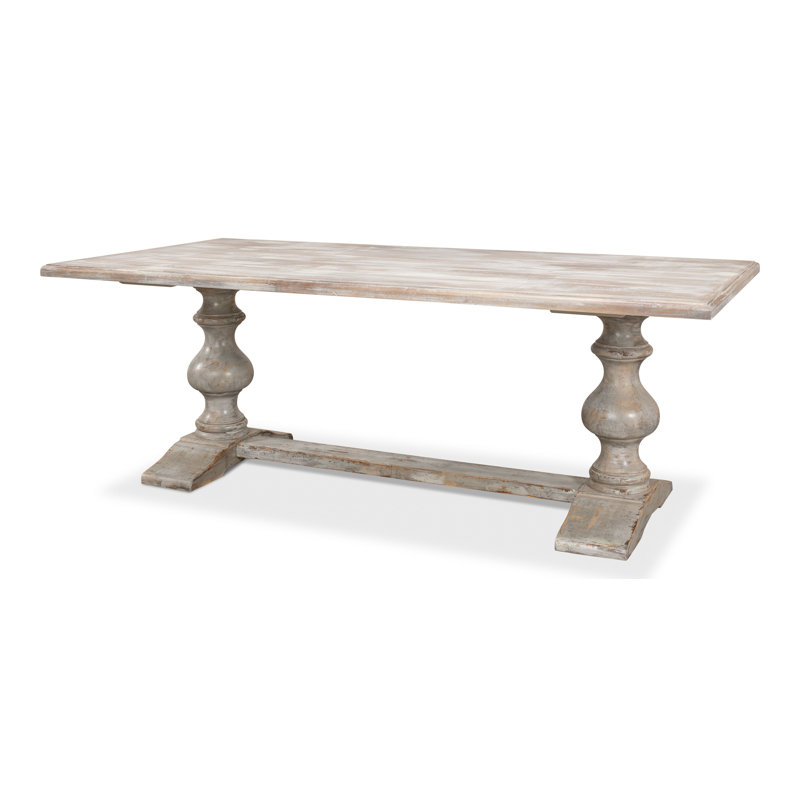 Lionisio Solid Wood Base Dining Table, Gray Oak