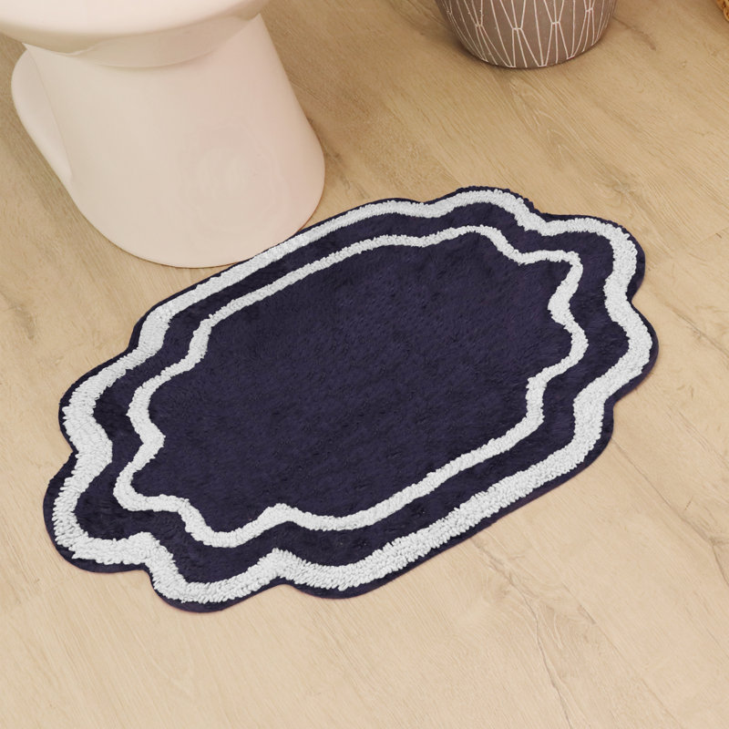 Tapis pour salle de bain Dobrinka, Marine, 17 po x 24 po (rectangulaire)