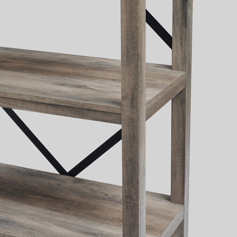 Corinna 162.6 cm H x 76.2 cm W Etagere Bookcase, Grey Wash