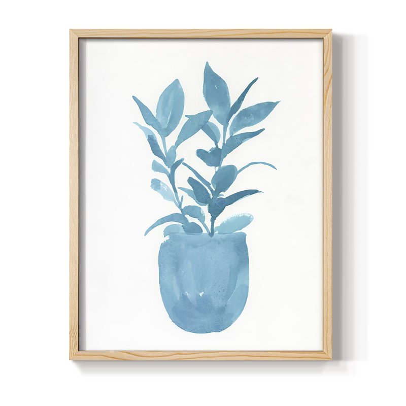 «Watercolor House Plant III», reproduction encadrée - bois massif, H 21 po x l 17 po
