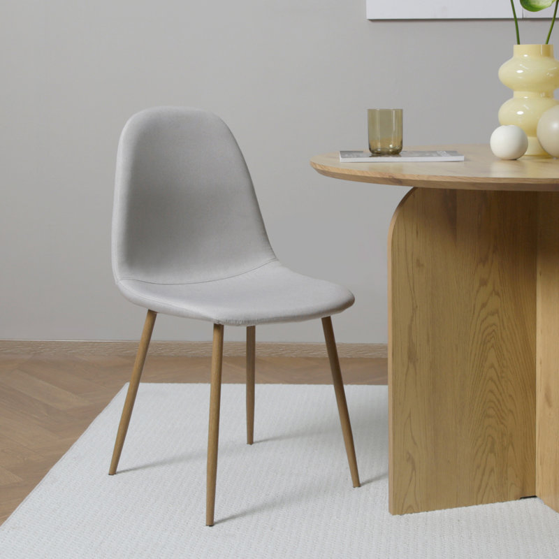 Asteria - Linen Dining Chairs - Modern Kitchen & Dining Seating, Black, Beige, 2