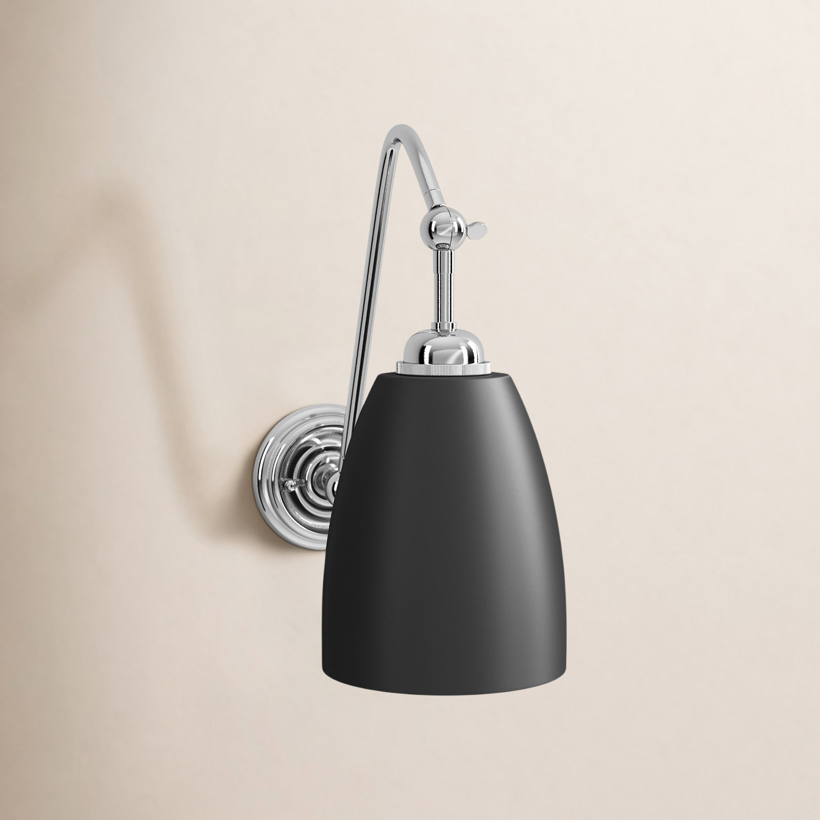 Darian Single Light Dimmable Swing Arm Sconce, Polished Nickel
