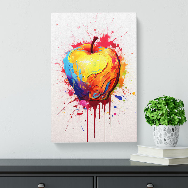 Apple Gestural - Wrapped Canvas, 50cm H x 35cm W x 3cm D