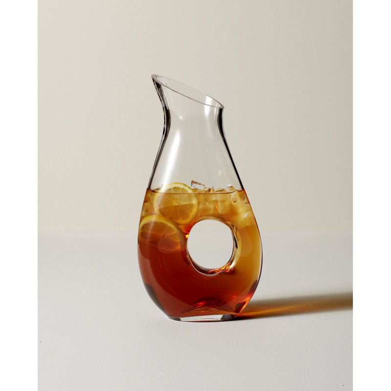 Elegant 1.5 Quart European Crystal Pierced Pitcher
