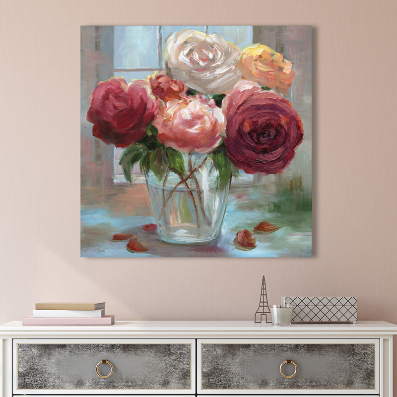 «Rose Society», reproduction d'art sur toile tendue, H 24 po x l 24 po