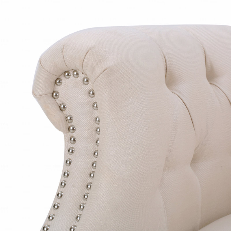 Club Basic Accent Chair, Beige Fabric
