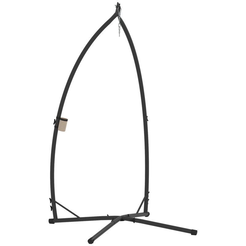 Outsunny Hammock Chair Stand Only X-Shape Base Hanging Chair Stand Black