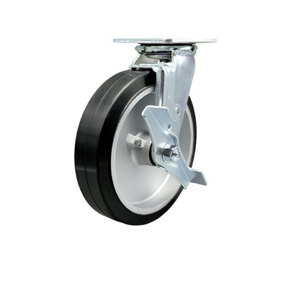 Caoutchouc sur roulettes pivotantes en aluminium