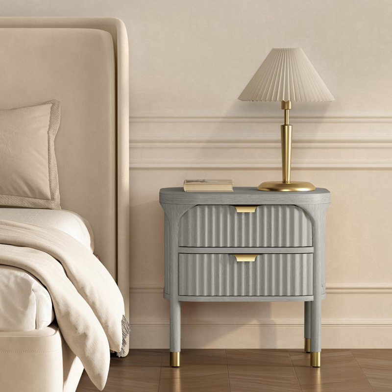 Table de chevet 2 tiroirs Parkwood, Gris
