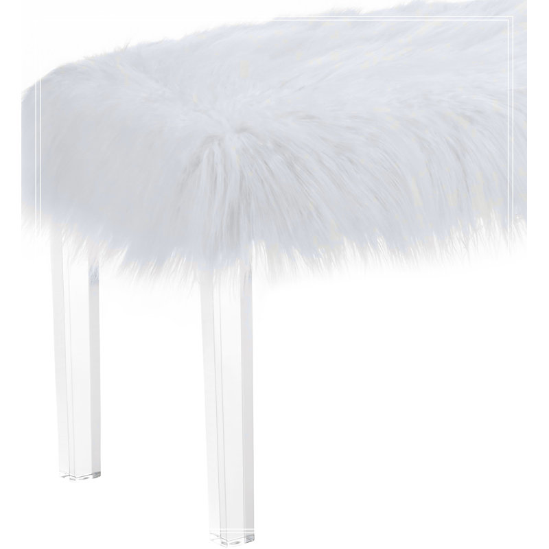 Banc en fausse fourrure avec pieds en acrylique