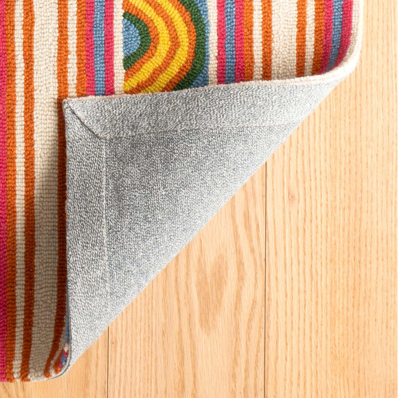 Button Multi Hand Micro Hooked Wool Rug, Rectangle 9'6" x 13'6"