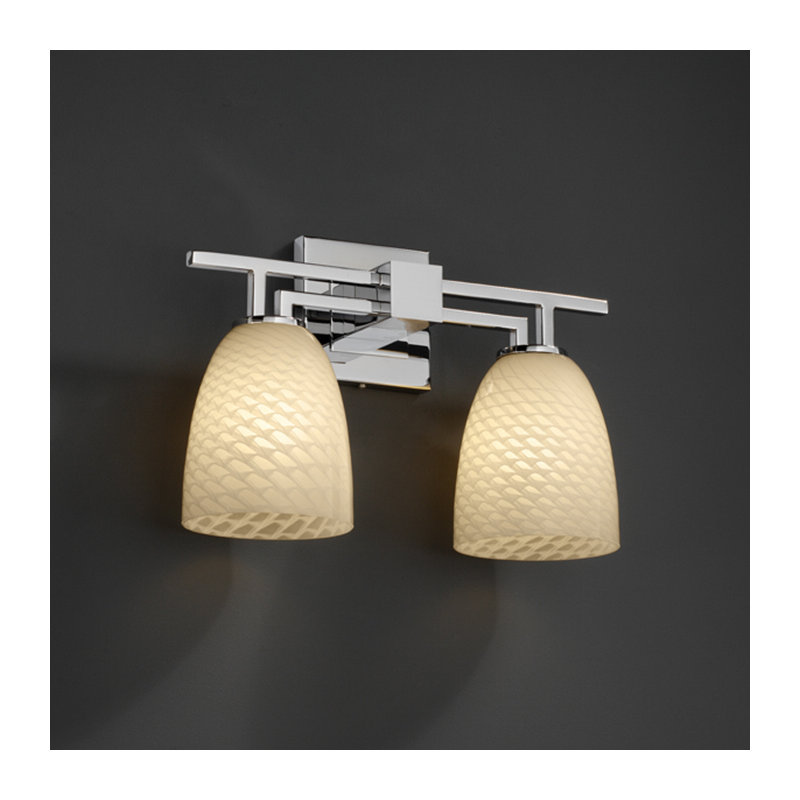Éclairage pour meuble-lavabo 2 lumières Aindriu, Tissage, Chrome poli