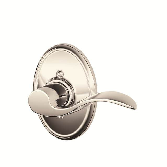 Accent Lever with Wakefield Trim Non-Turning Lock, Right Hand, Bright Nickel