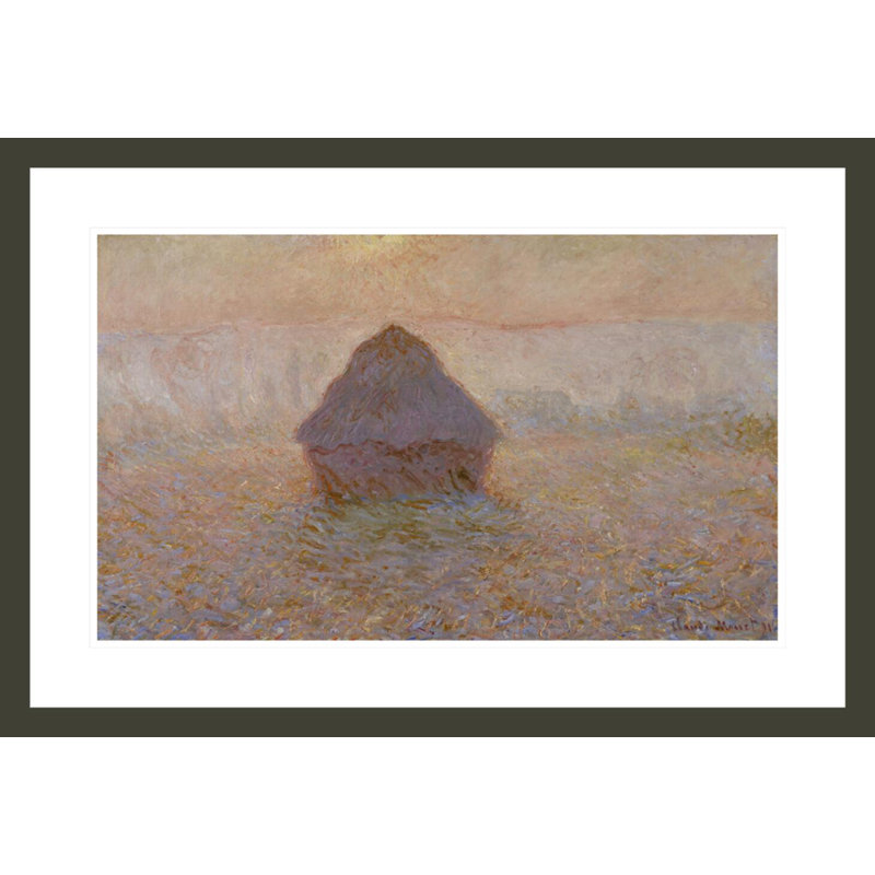 «Grainstack Sun in the Mist» par Claude Monet, impression giclée sur cadre, H 20,2 po x l 29,5 po