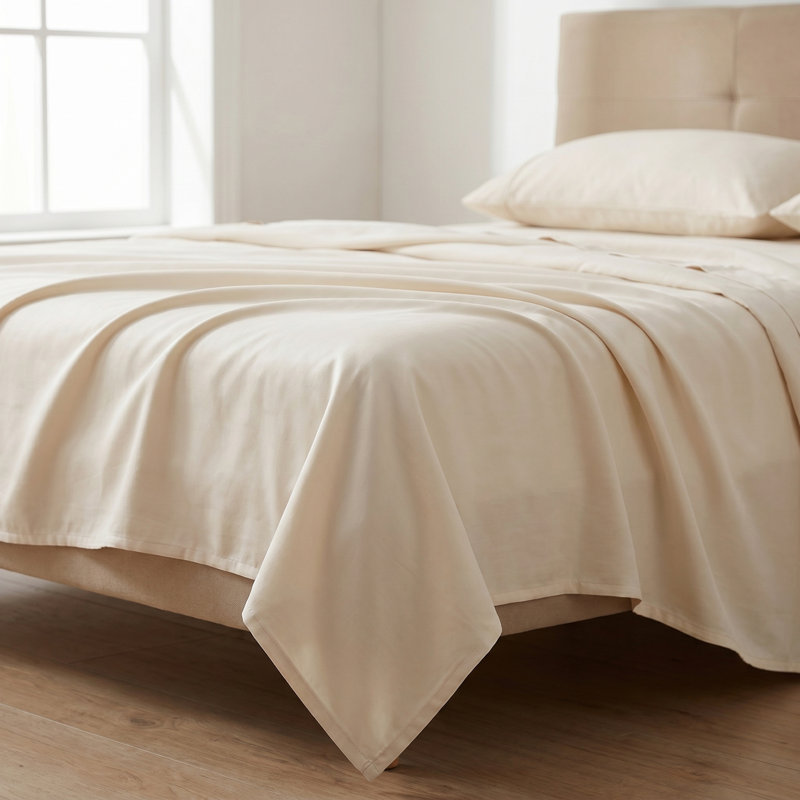 Ensemble de draps fendus hypoallergéniques, Crème, King Sheet Set with 3 Pillowcases