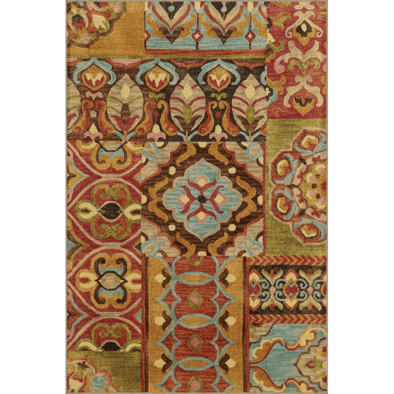 Tapis multicolore multicolore, Carré 3 pi 3 po