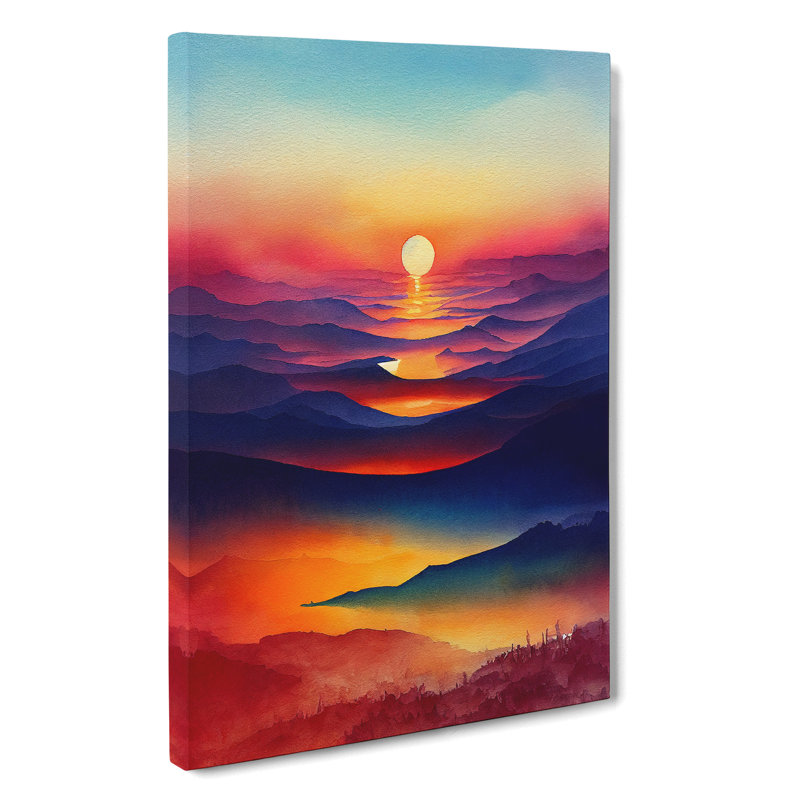 Mountain Sunset No.1 - Wrapped Canvas Print, 50cm H x 35cm W x 3cm D