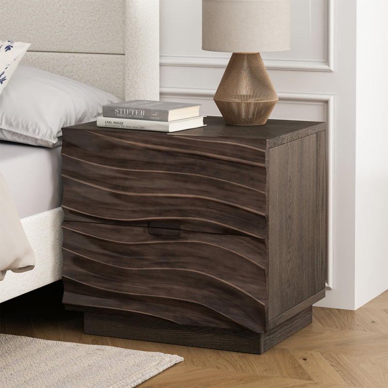 Tables de chevet en bois massif, Brun