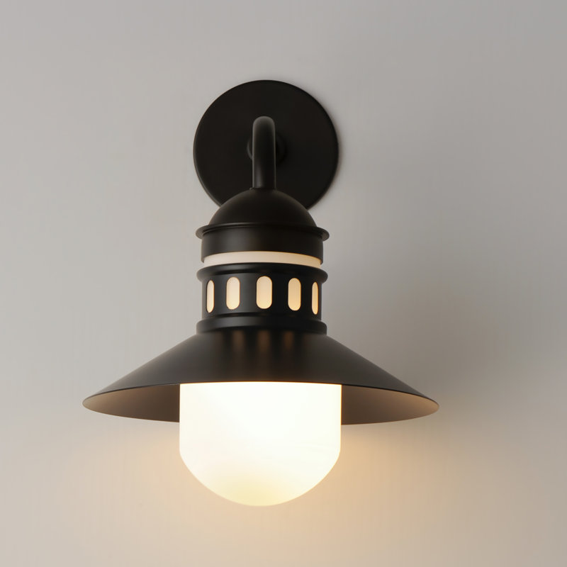 Elenore Clarendon Aluminum Wall Light, Black, 16.75" H x 12' W x 13.25" D