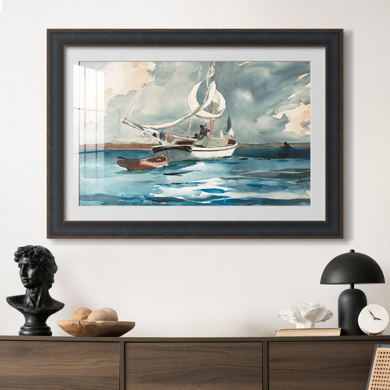 Sloop, Nassau, 1899 - Homer Winslow - Estampe encadrée sur mesure, 24x34 INNER SIZE, Framed Print with Mat