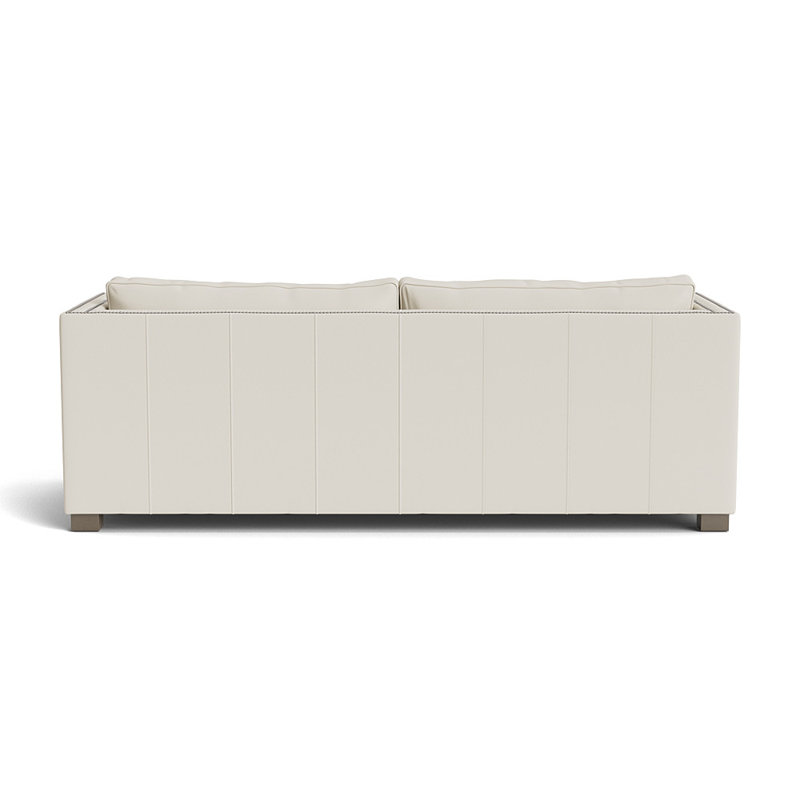 Canapé en cuir Keaton With Nails 84, Nickel brossé, Bois flotté, Greenwich Performance Leather - Cream