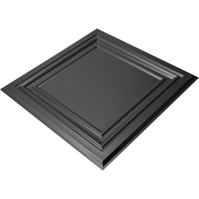 Eyelet Satin Black 2 Ft. X 2 Ft. Decorative Nail Up Tin Ceiling Tile (24 Sq. Ft./Case