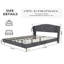 Lit luxueux rembourré en velours avec tête de lit capitonnée, cadre robuste pour le confort et le style, gris-151421600-151421606