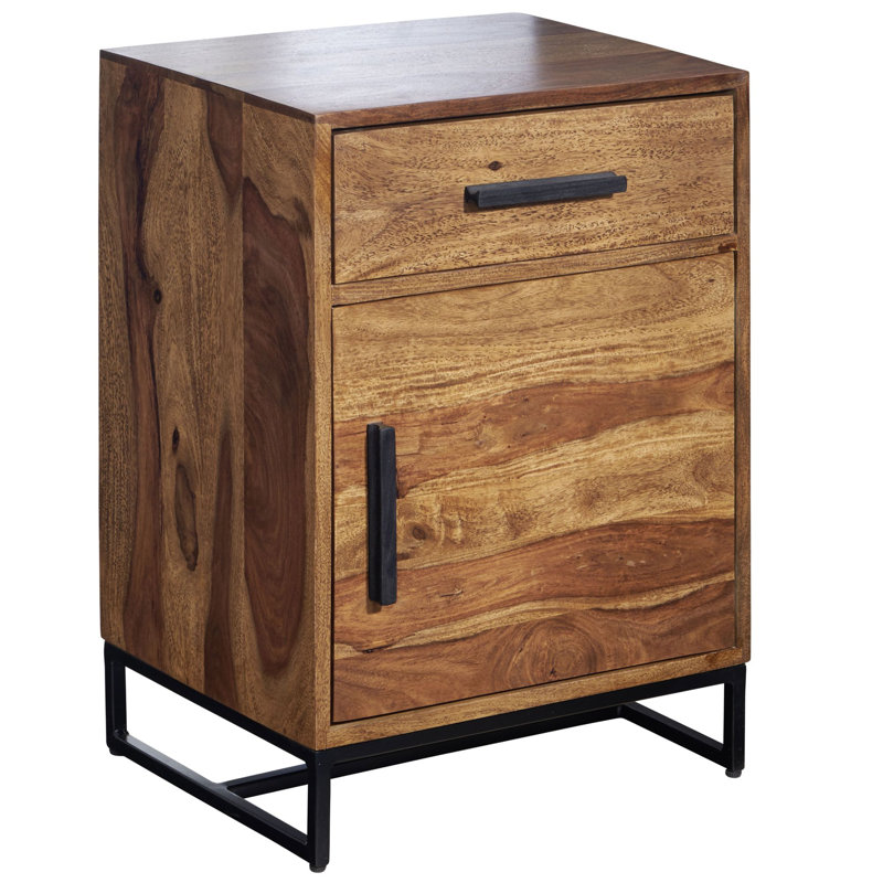 Adhvika 45cm W Iron Bedside Table