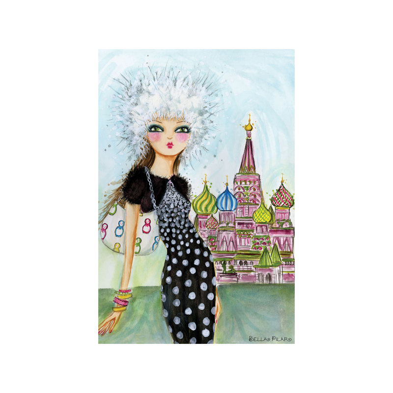 Art de Moscou, H 60 po x l 40po x P 1,5 po, Toile tendue