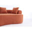 Canapé en forme de croissant, conception moderne à dossier bas avec coussins profonds, grand canapé à deux places rempli de mousse auto-gonflant ne nécessitant aucun assemblage. (Tissu chenille orange)