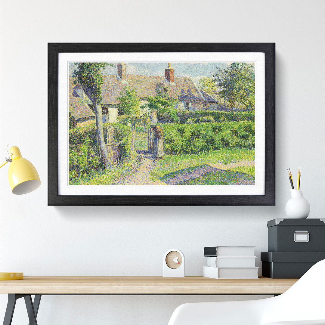 Peasants Houses by Camille Pissarro - Framed Print