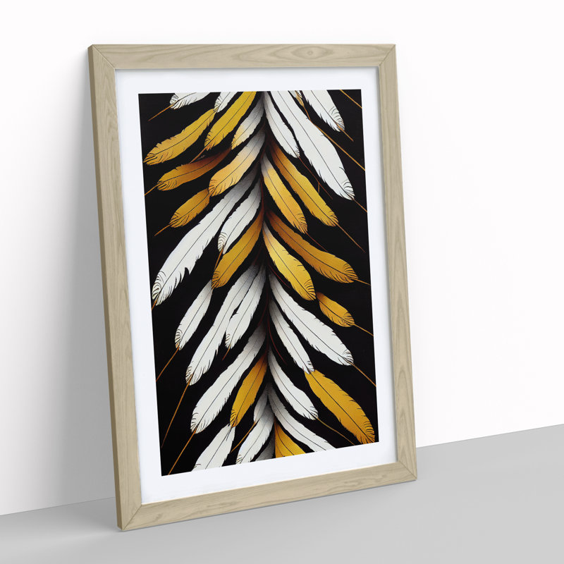 Exceptional Feathers - Framed Print, 64cm H x 46cm W, Beige