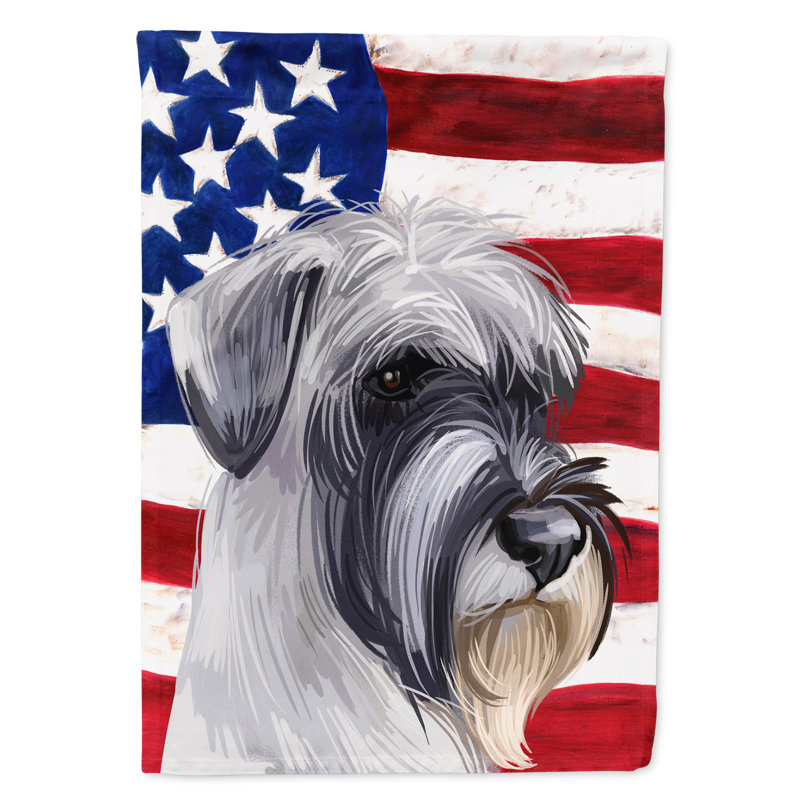 Polyester à 2 côtés 15 x 11 po drapeau de jardin, Schnauzer moyen blanc