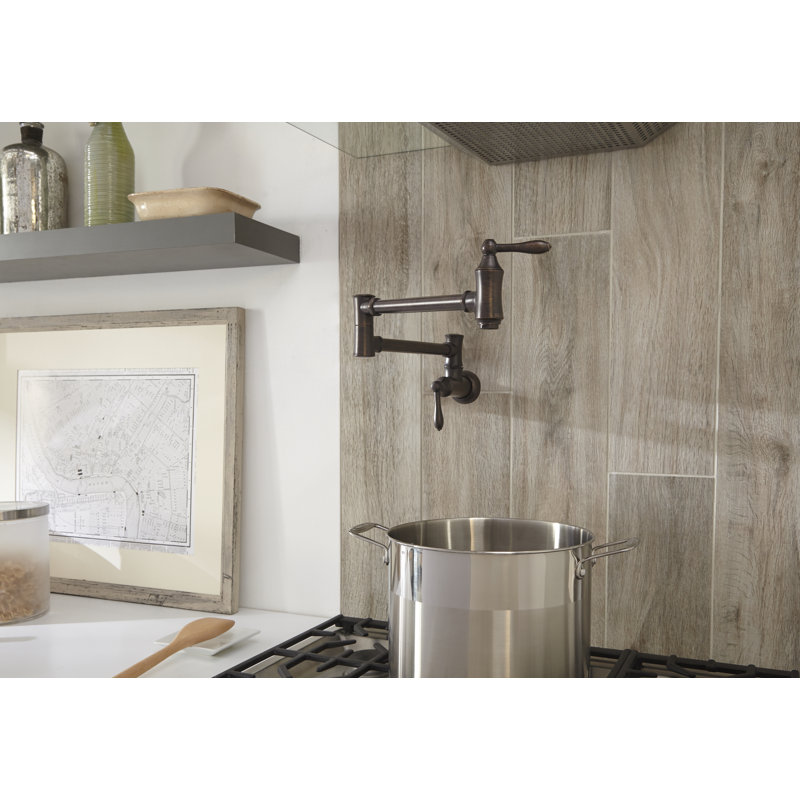 Traditional Pot Filler Faucet, Farmhouse Wall Mount Pot Filler Kitchen Faucet, Venetian Bronze