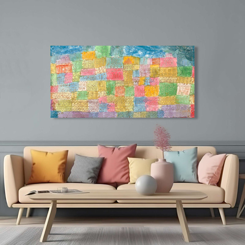Colourful Landscape by Paul Klee - Wrapped Canvas Print, 70cm H x 140cm W x 4cm D