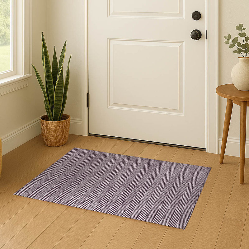 Chevron Groove Indoor Doormat, L 24 po x L 36 po, Eggplant