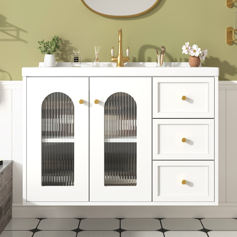 Single Bathroom Vanity with Ceramic Basin