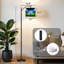 Lampe sur pied à arc avec abat-jour réglable Ballon de soccer incandescent Stade stade Veilleuses à effets de mouvement Lampe sur pied 3 températures de couleur Dimmable Lampe sur pied avec interrupteur au pied pour la chambre à coucher